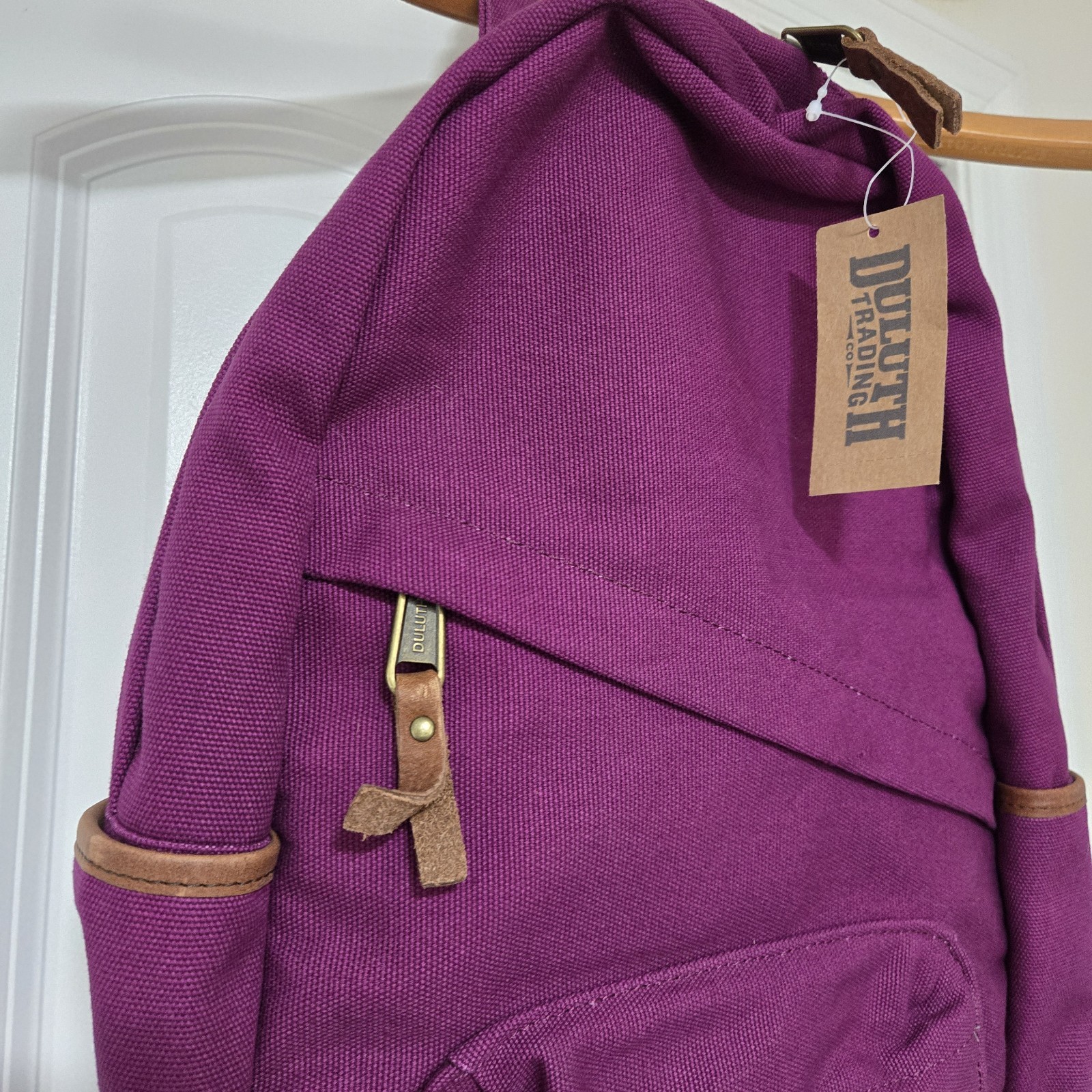 Duluth Trading Mixed Media Backpack Lifetime Canvas Leather Bottom NEW WITH TAGS