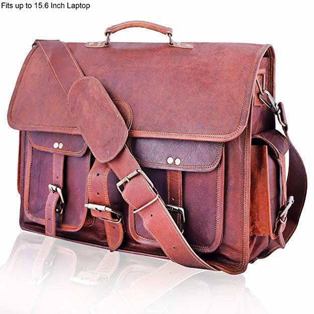 11/13/15/16/17/18 Leather Business Handbag Men’s Laptop Messenger Bag Briefcase