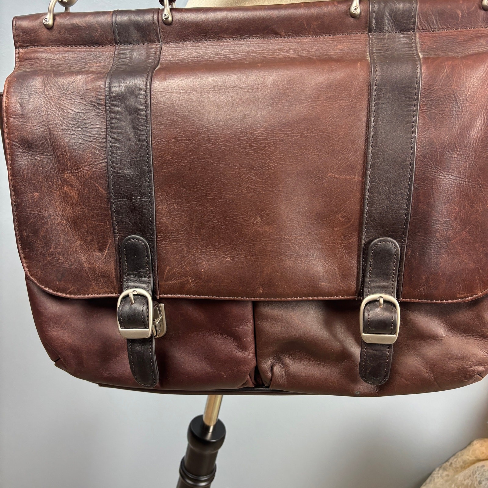 Samsonite Business Casual Series Leather Briefcase Messenger Bag Laptop Satchel