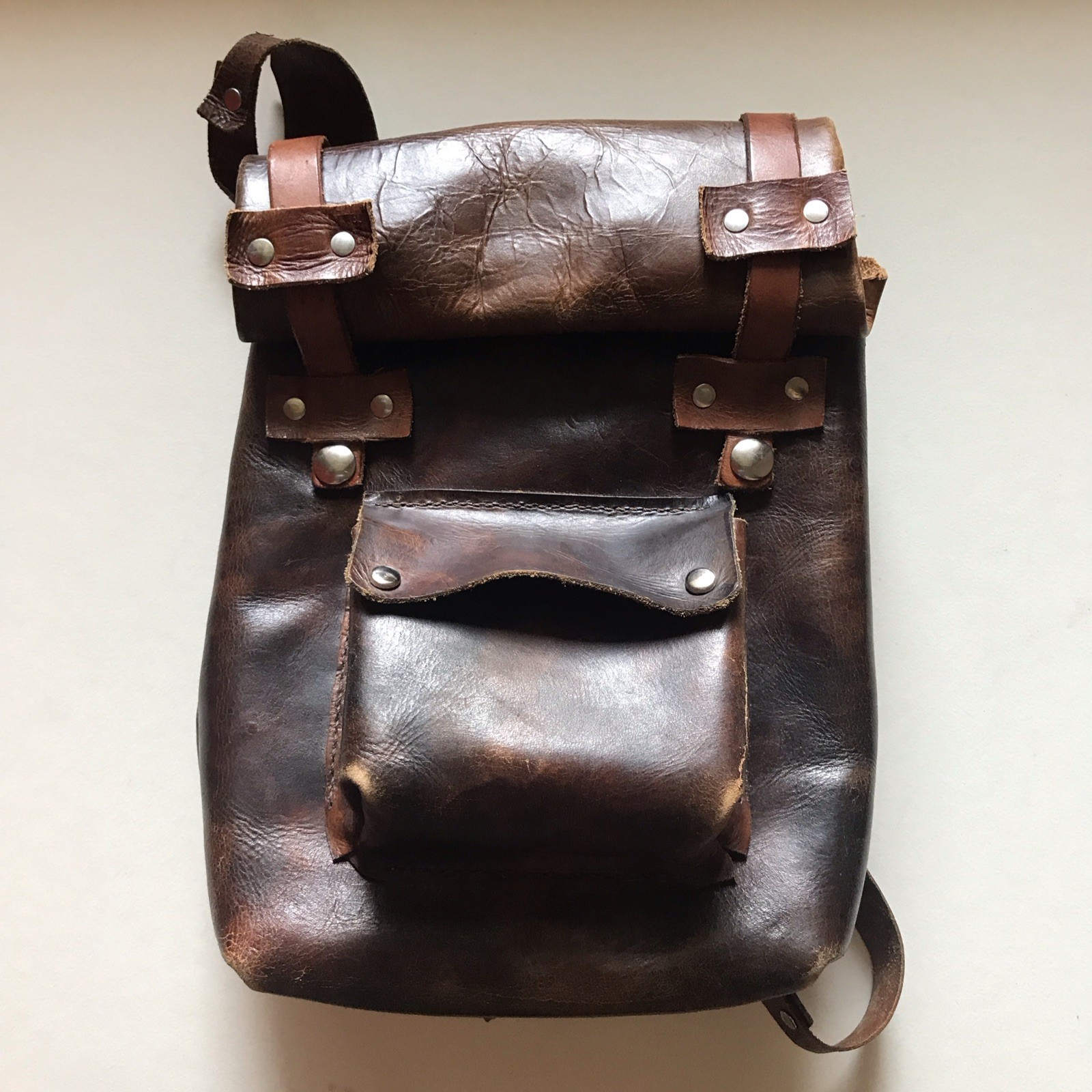 One-Of-a-Kind Custom Handmade Brown Leather Backpack