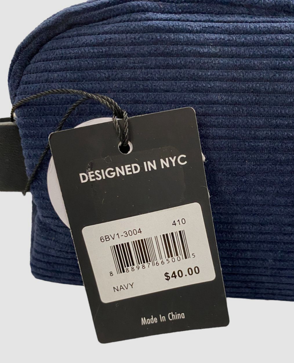 $40 Bespoke Men’s Blue Corduroy Compact Shave Kit Bag