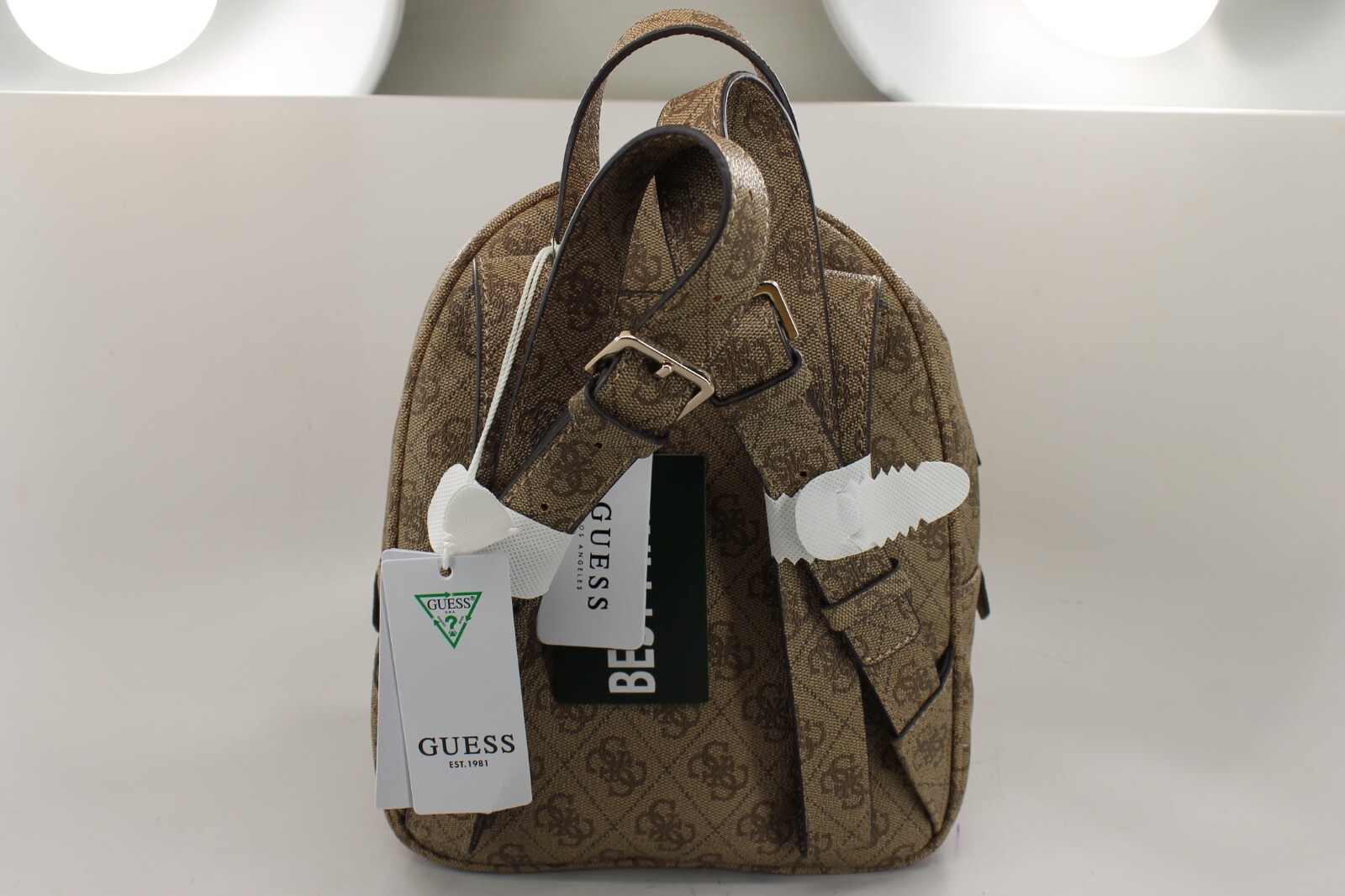 Guess – Backpack Eco Elements, Brown Latte Logo- EBG876732