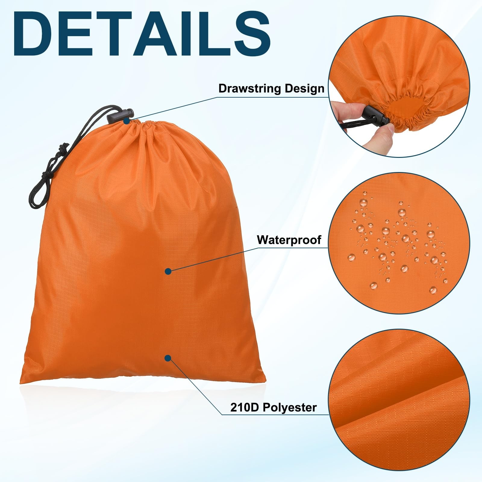 PATIKIL Travel Storage Bags with Toggle 10 x 12 Inch, 6 Pack Waterproof 210D …