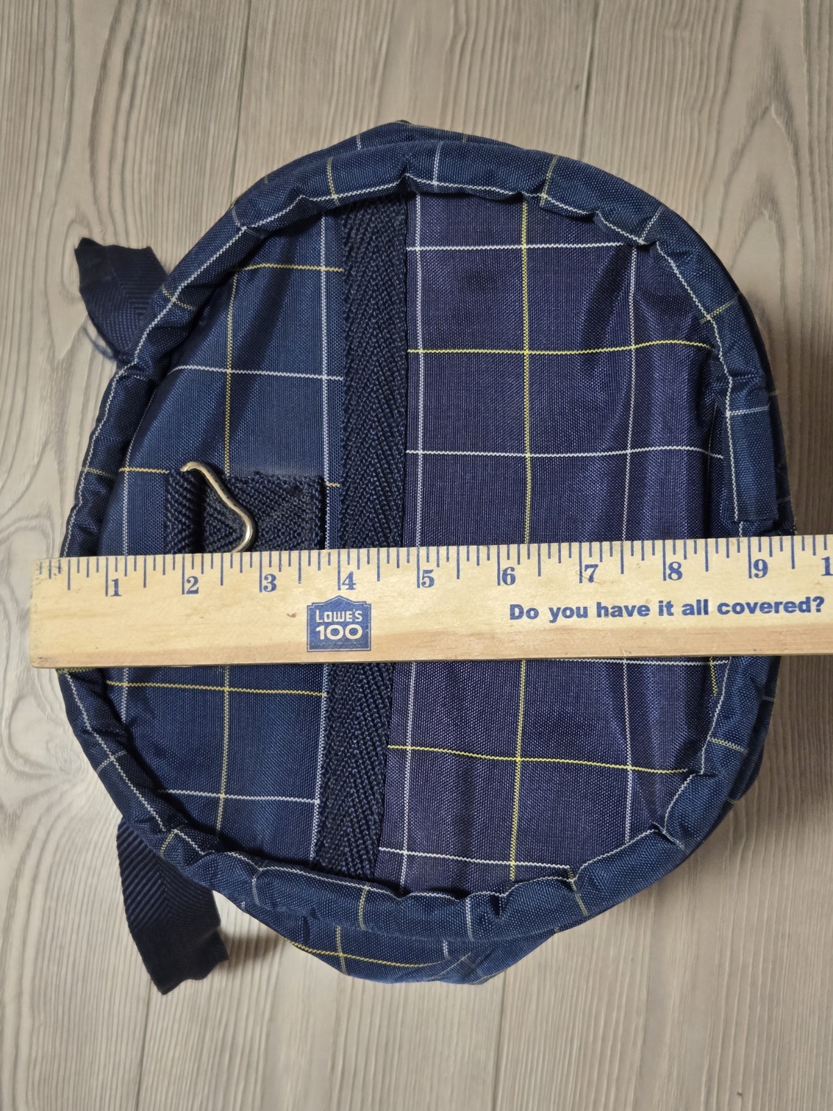 Oxford Blue Plaid Duffle Bag Vintage Polyester / Nylon 22″x13″x9.5″ St J Patch
