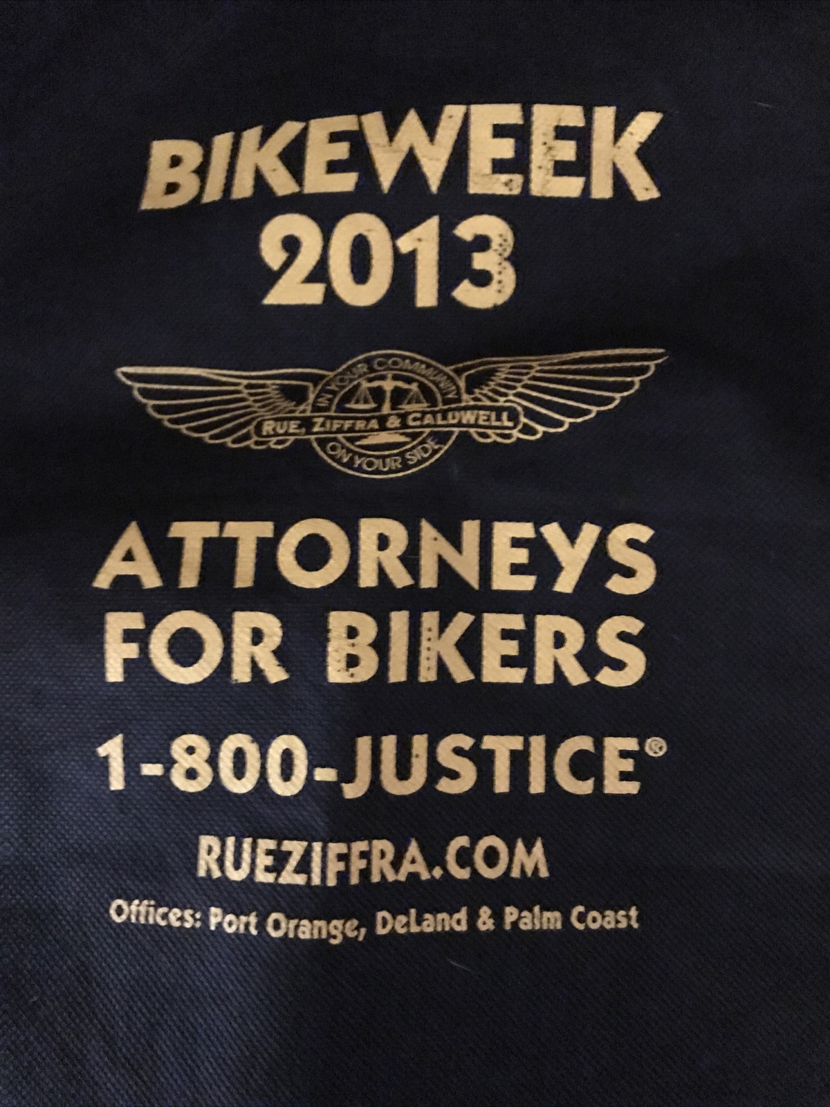 Bikeweek 2013 Lightweight Backpack Black With Yellow Print Attorneys For Bikers