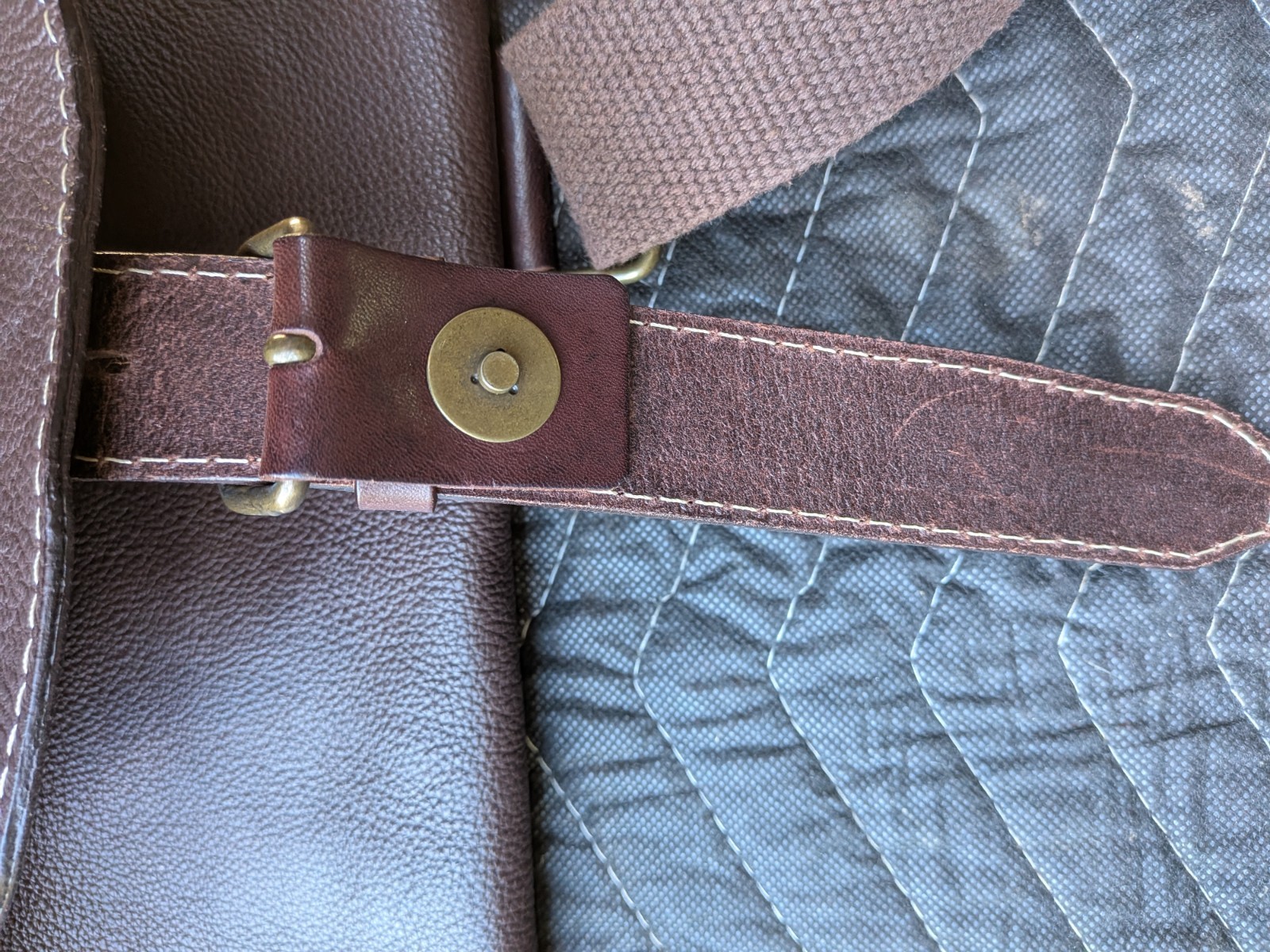 Claudia Firenze Italian Leather Crossbody Messenger Bag Brown Buckle Boho Travel