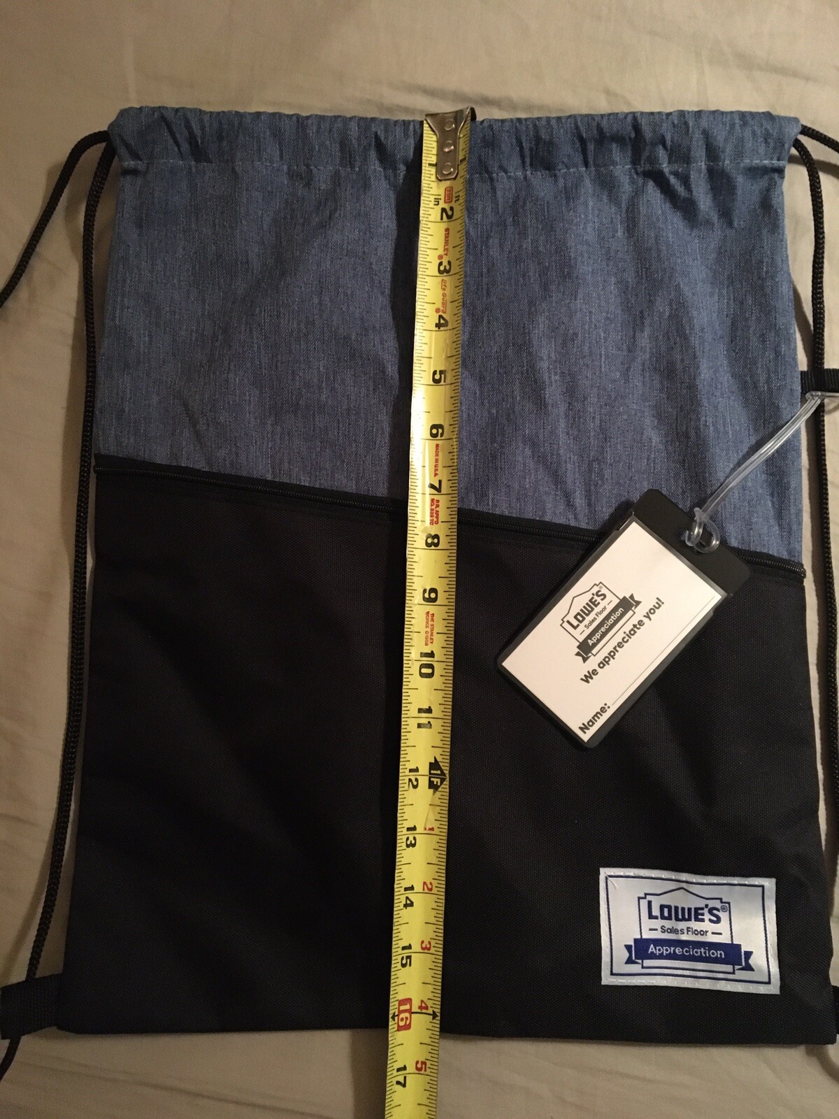 Cinch-sack Backpack, Lowes store Drawstring bag & Luggage Tag set, promo goods