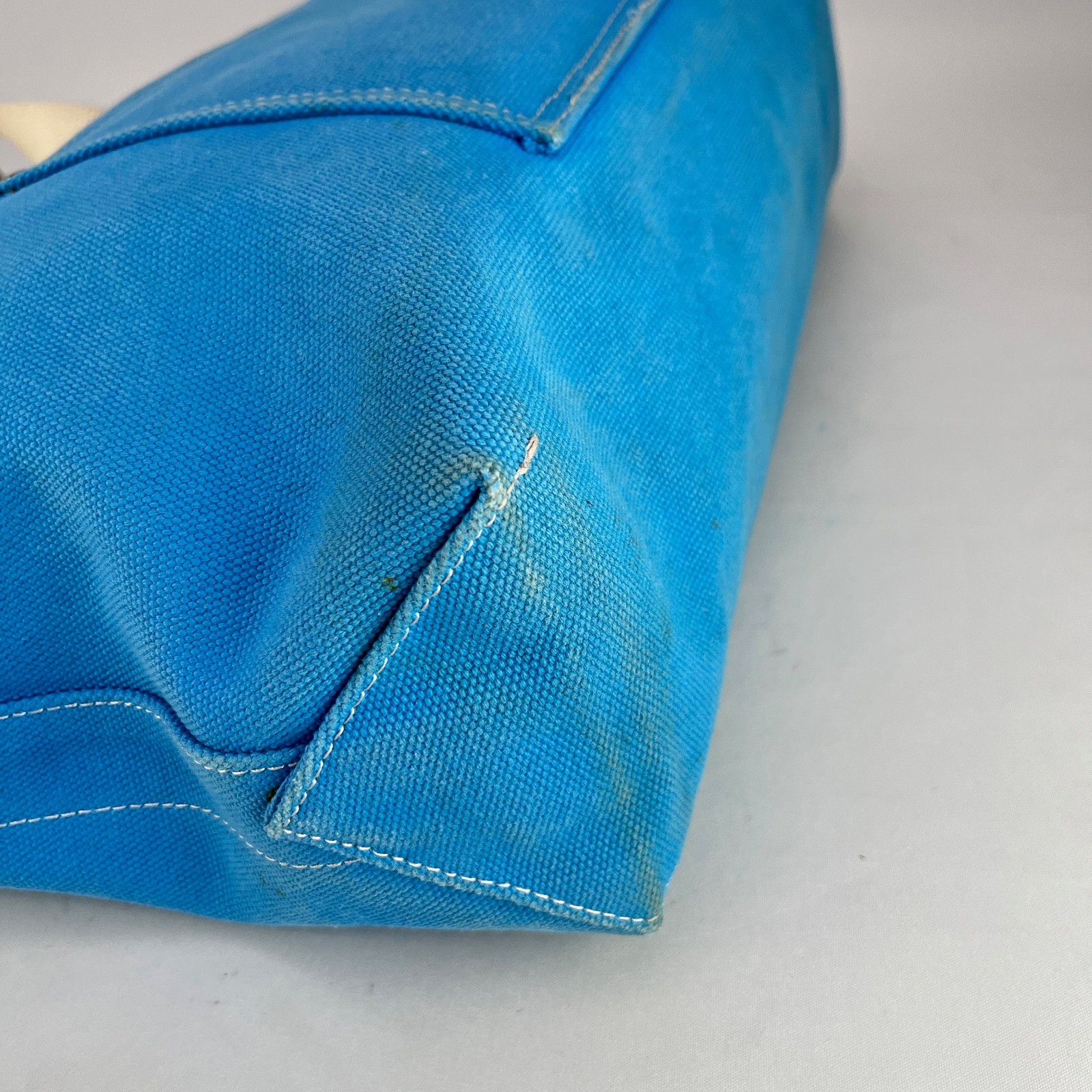 LL Bean Boat Tote Bag – RARE Reversible Solid Blue or Print Leather Handles