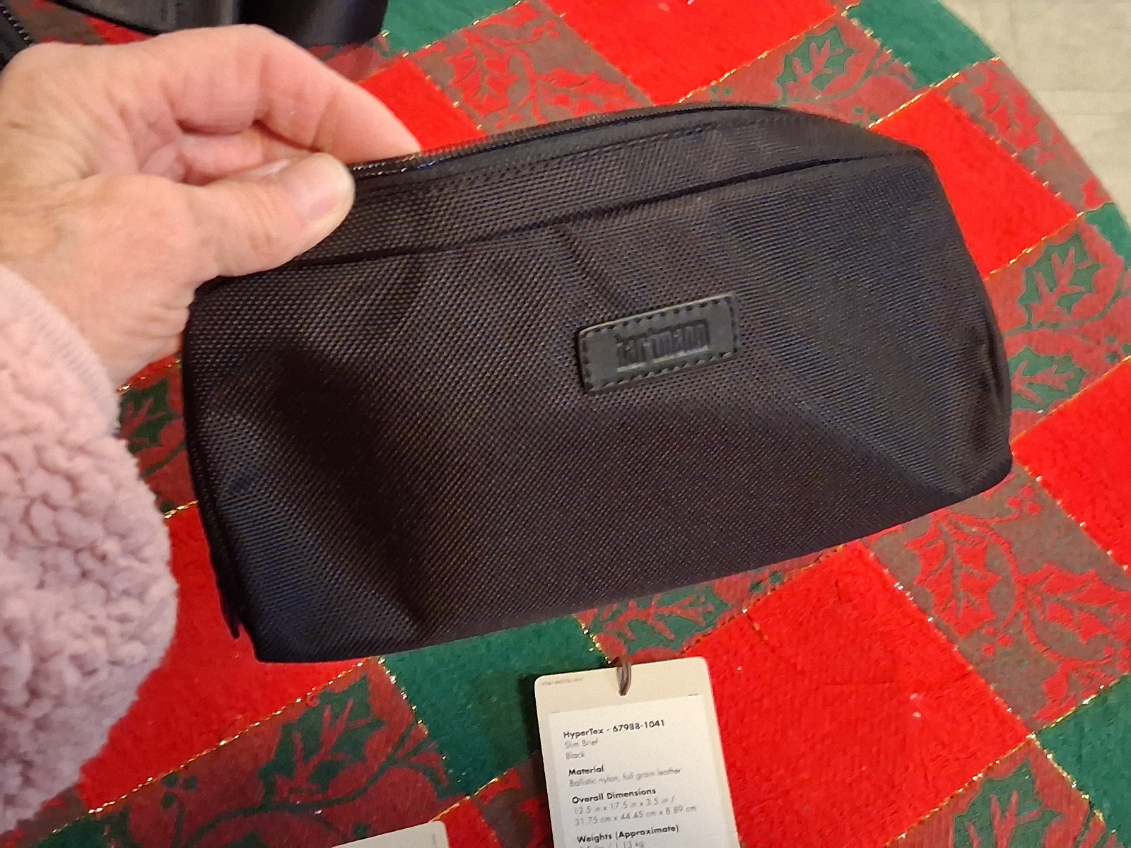 NEW! HARTMANN HYPERTEX BALLISTIC LEATHER TRIM SLIM LAPTOP BRIEFCASE 12.5X17.5′