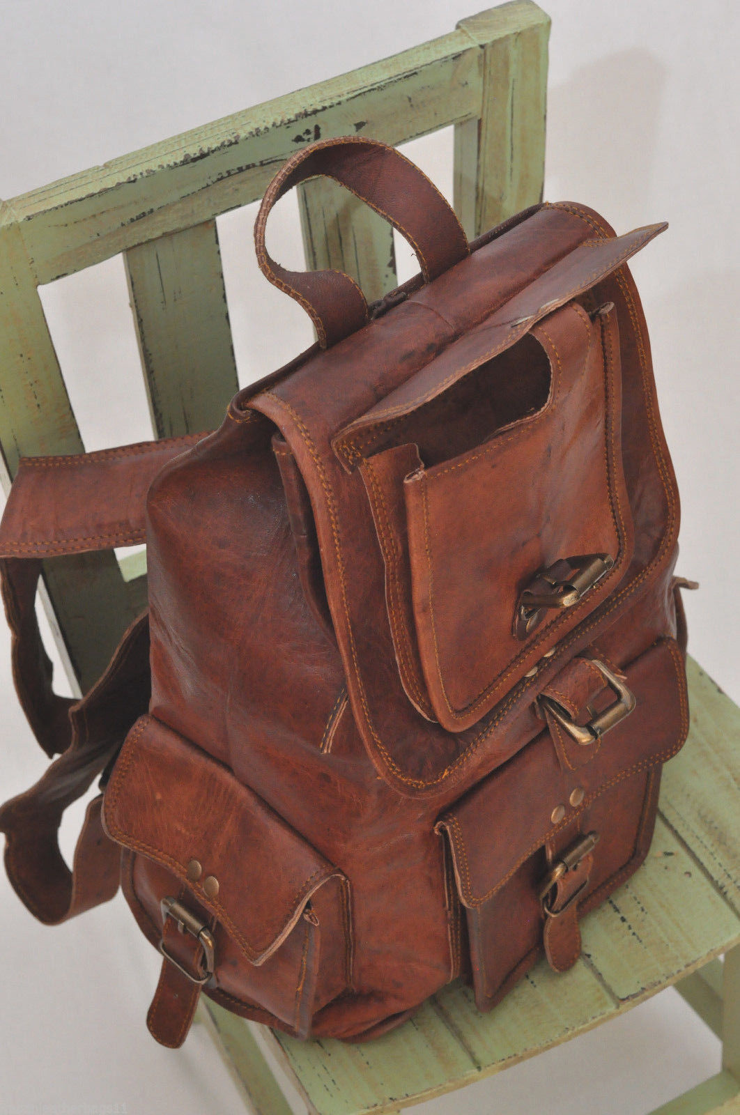 New Genuine Leather Back Pack Rucksack Travel Bag For Men’s and Women’s
