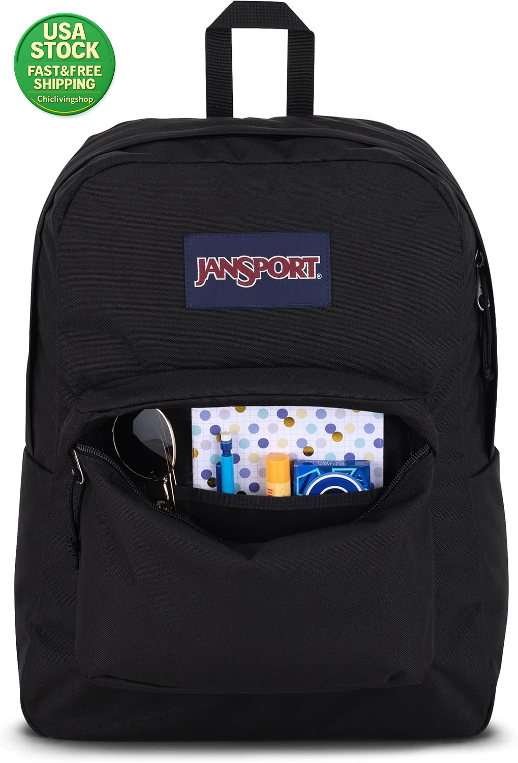 Superbreak One Backpack Black Durable Lightweight Water-Repellent 600D