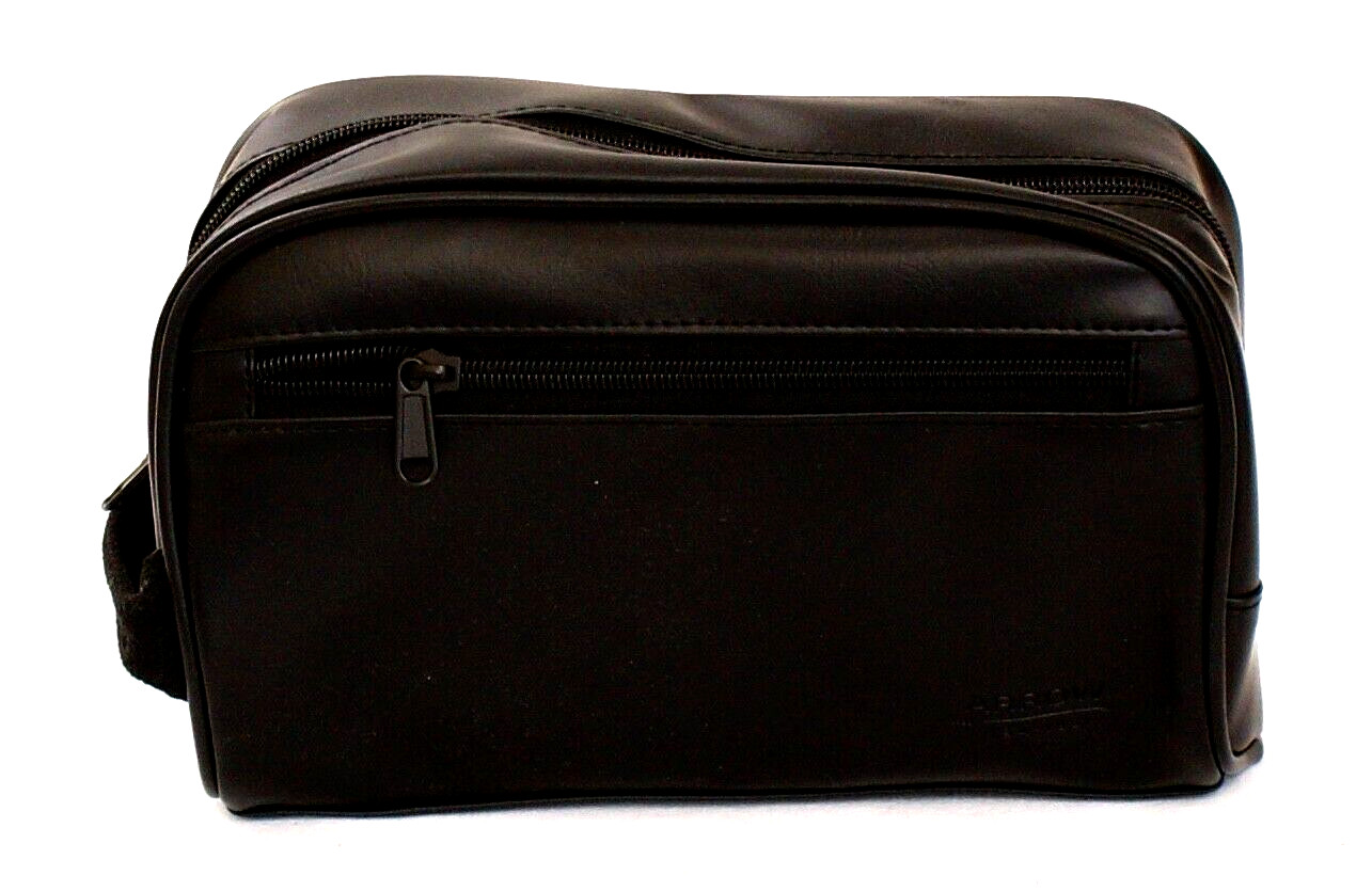 Arrow Black Zip Top Travel Kit Toiletry Bag Dopp Kit & Manicure Set New In Box