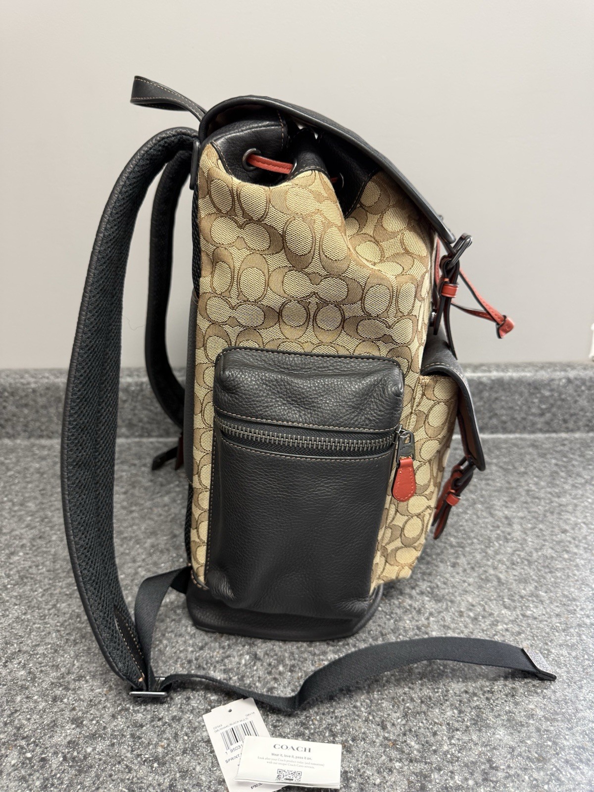 Coach Men’s Sprint Backpack In Signature Jacquard Canvas/Leather CT016 $750