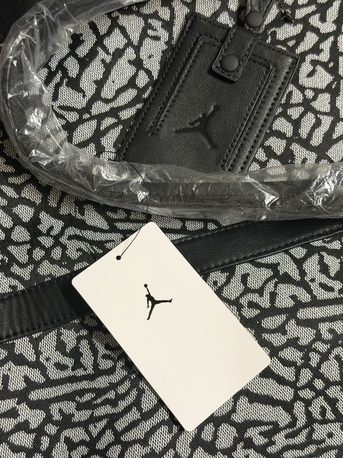 Nike Air Jordan Jam Duffle Bag Canvas Elephant Print MM0978-100 Gray Black