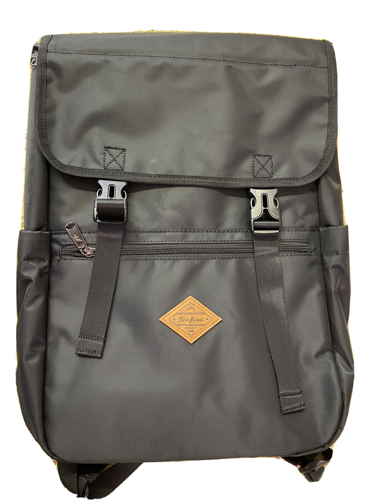 Men’s Beige 15.6″ Laptop Multi Compartment Business Travel Backpack School Bag