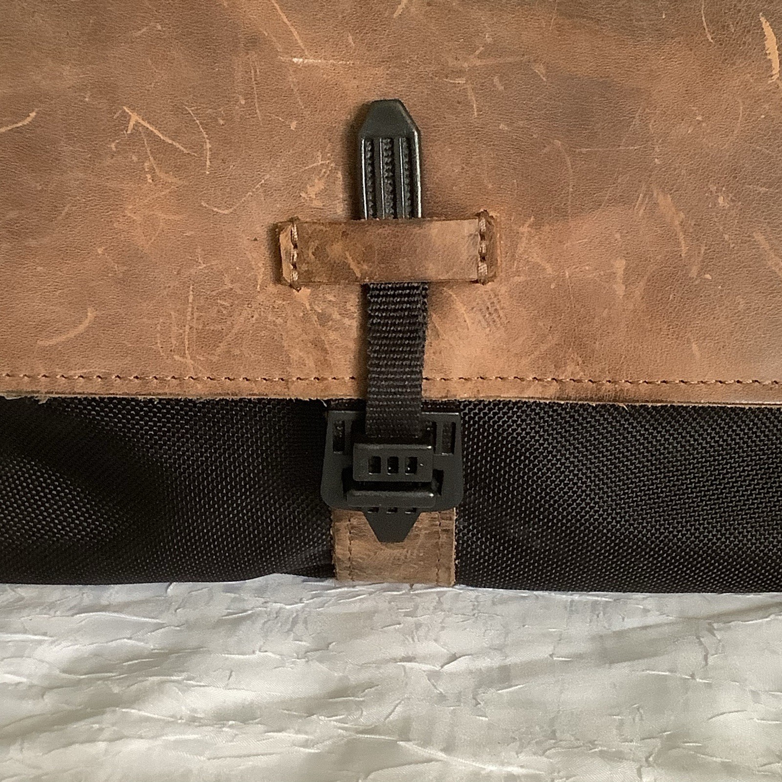 Waterfield Bolt Briefcase Black Premium Messenger Bag, Leather and Nylon