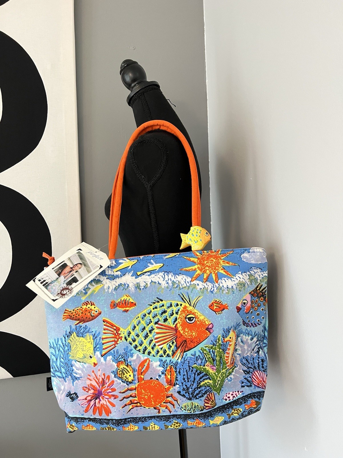 Vtg Beach Tote Tropical Fish Ocean Y2K Coastal Grandmother 2003 Pool NWT
