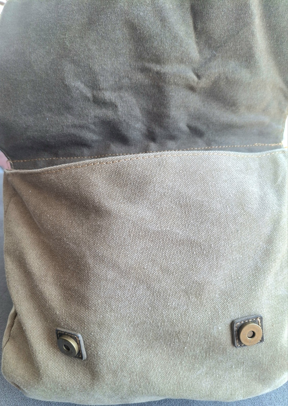 Cargoit Vtg Green Canvas Laptop Backpack Rucksack Leather Trim Magnetic Close