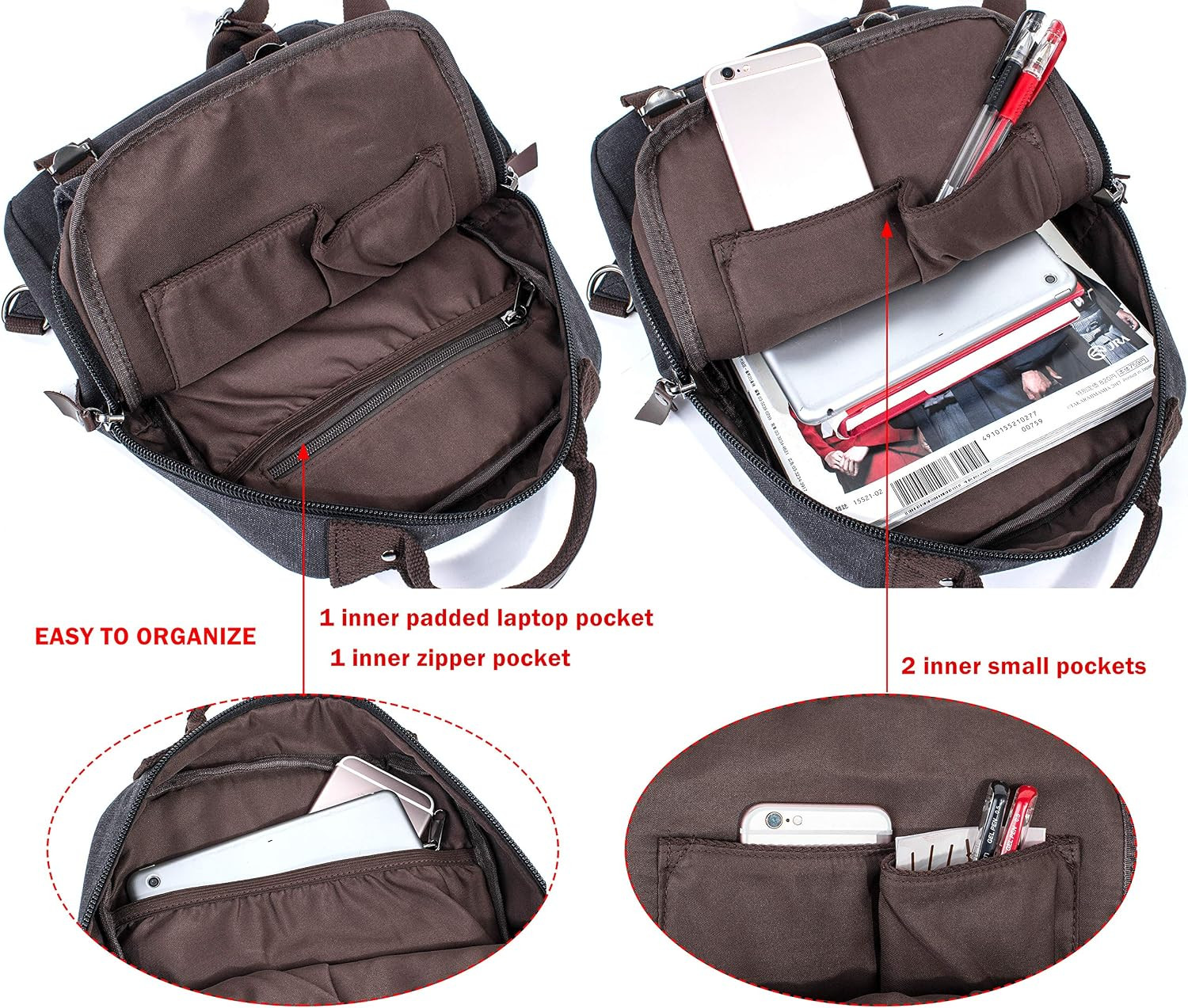 Retro Canvas Messenger Bag — Unisex Crossbody Shoulder Sling Bag for Travel, Wor