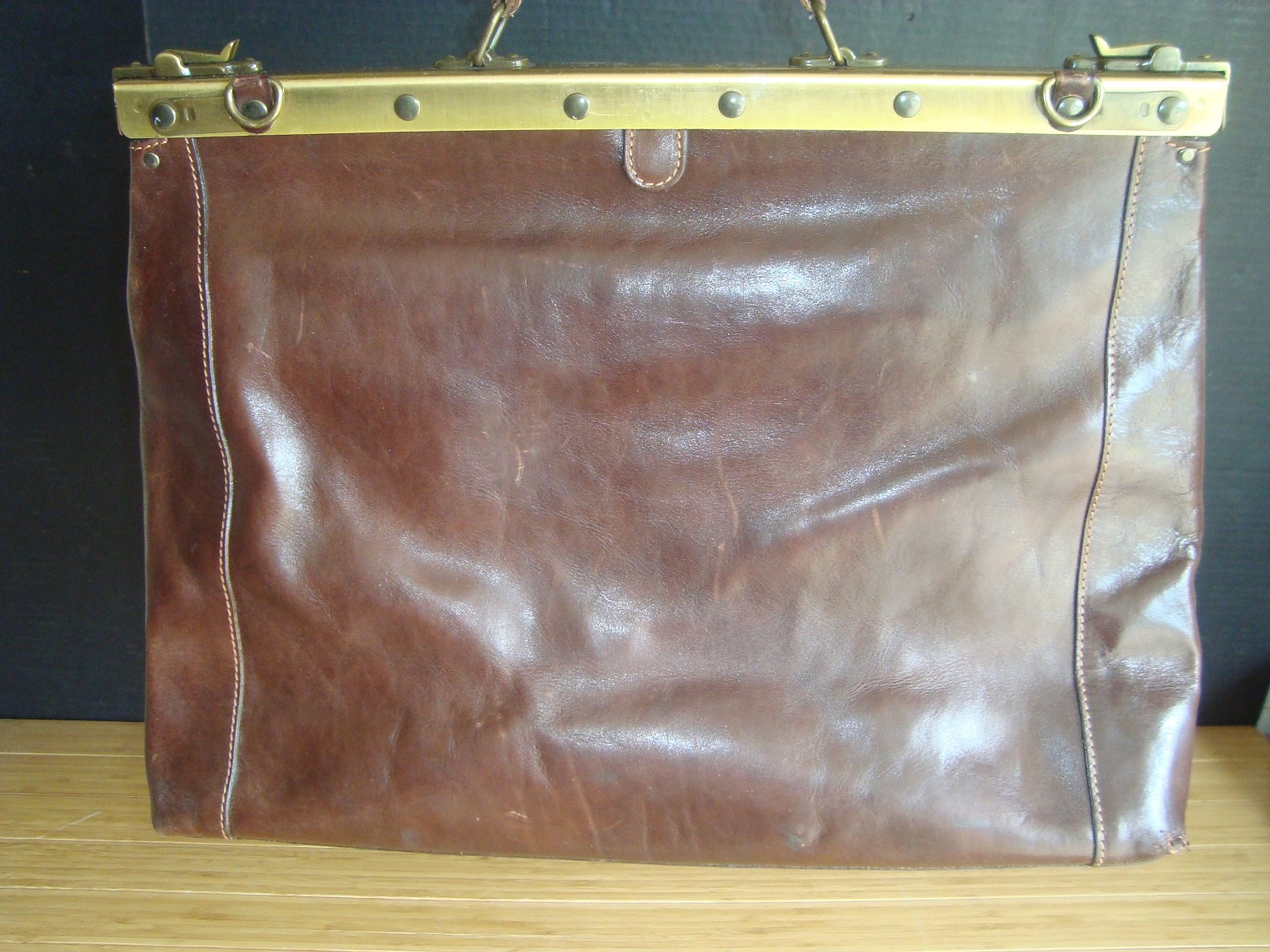 Rage Vtg Robe Di Firenze Handmade Genuine Italian Leather Briefcase Bag