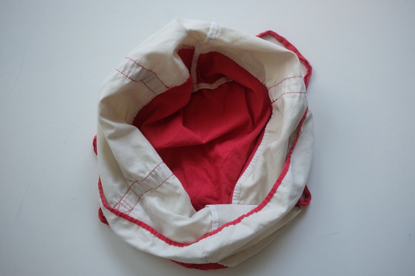 BOAT TOTE BAG USA MADE VTG 80s RETRO RED WHITE CANVAS COTTON BEACH OUTDOOR LG
