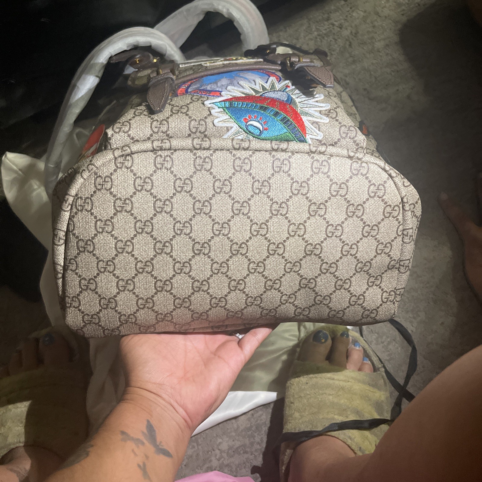 Gucci Pre-Owned GG Supreme Tiger Limited Backpack Free Shipping 40x30x19cm