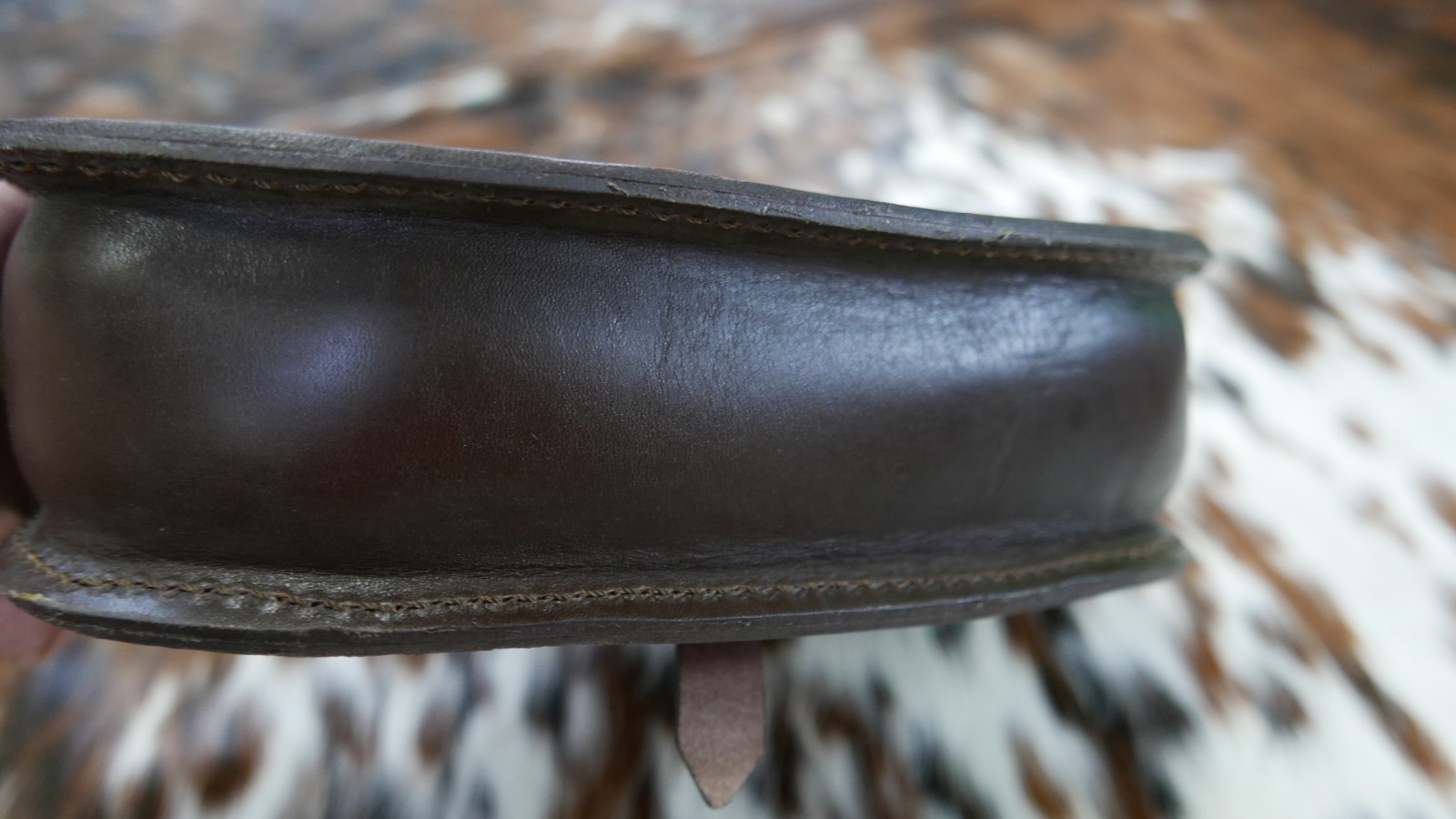 Medium Saddle Leather Sling bag in Dark Terracotta Color Veggie Tanned Sling Bag