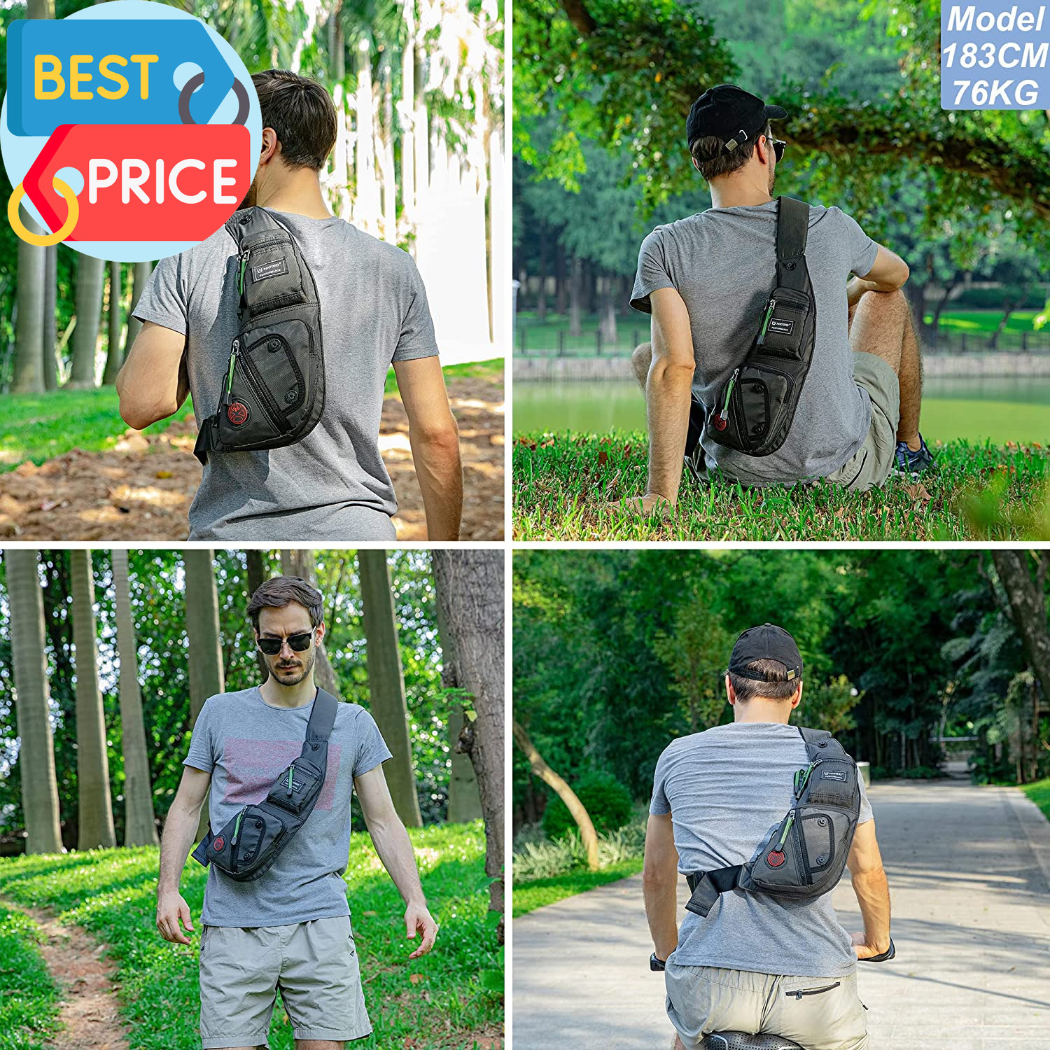 Sling Bag Chest Shoulder Backpack Crossbody Bags Casual Daypack for Men Women