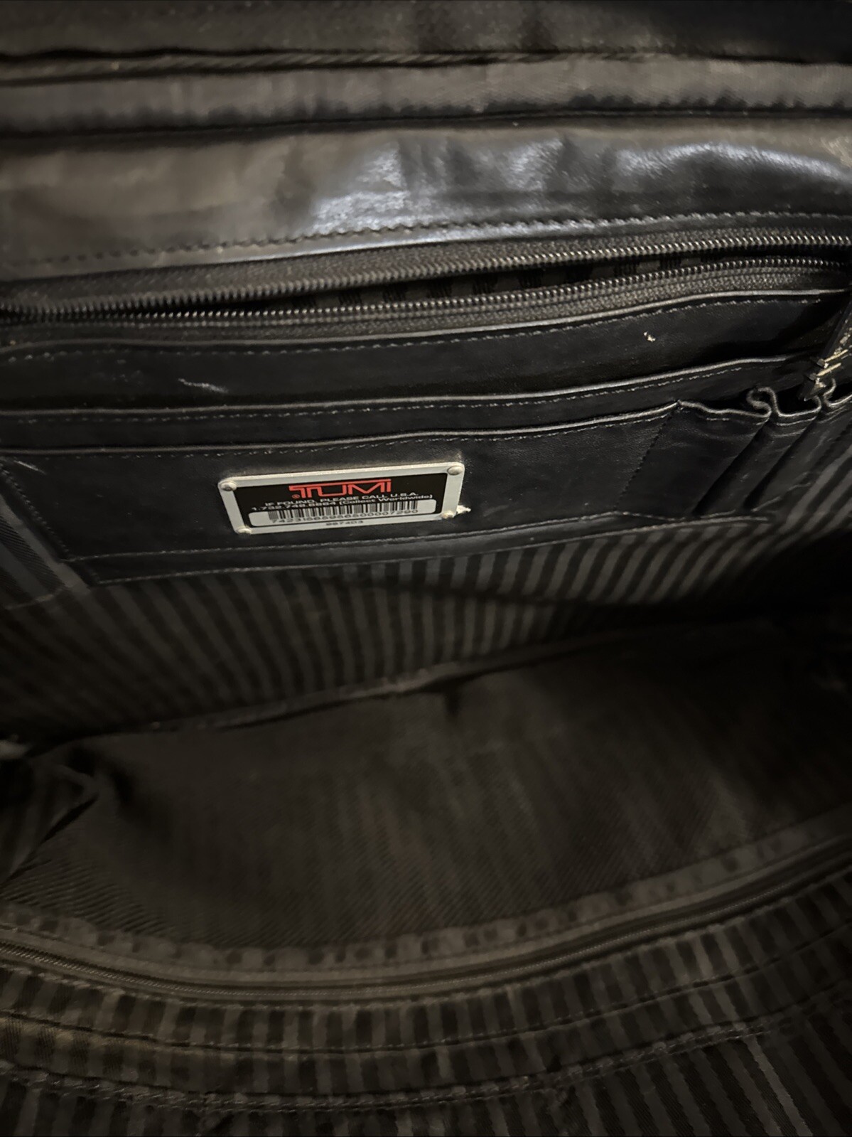 Tumi Alpha Series Black Napa Leather Expandable Briefcase 9674D3