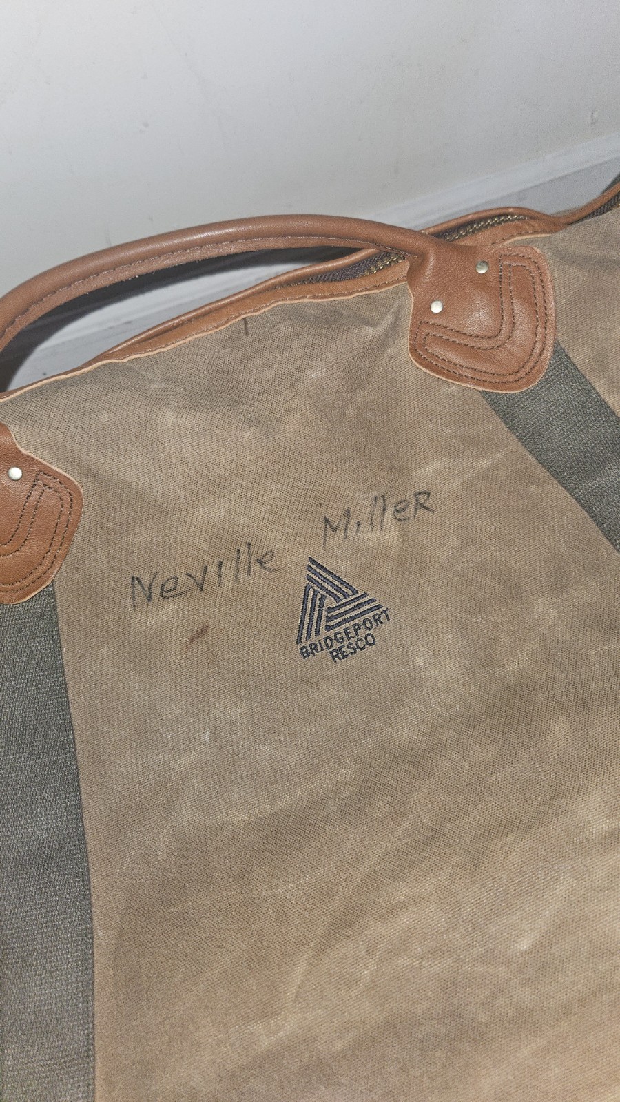 Vintage L.L. Bean Large Canvas & Leather Duffle Bag – Green Army