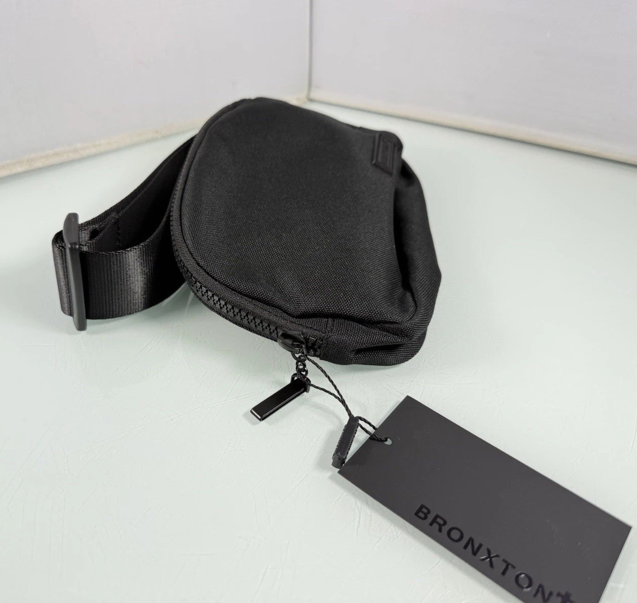 Bronxton BX Crossbody Black Nylon Waist Travel Gym Bag Small Pouch, Unisex NEW