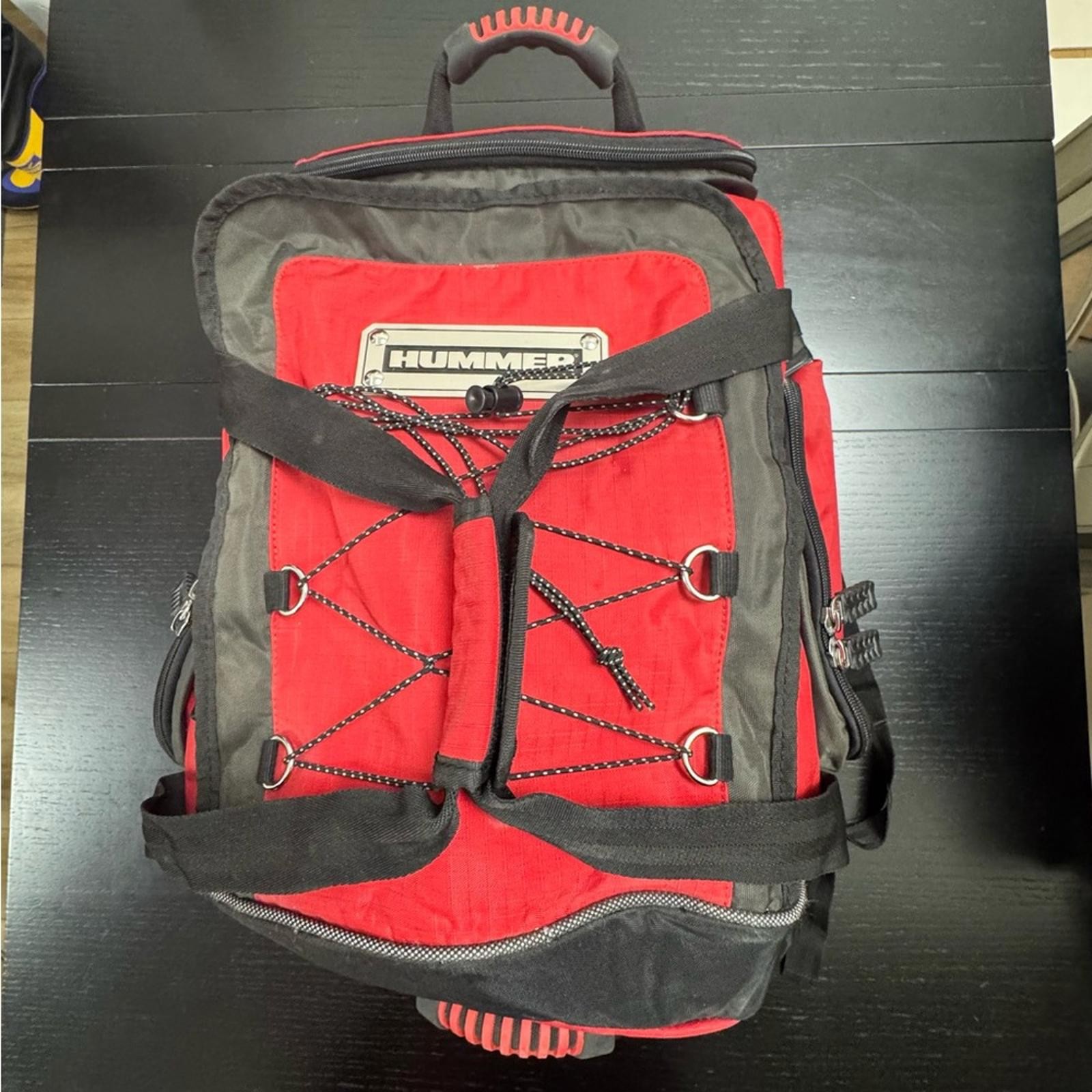 Vtg Hummer Samsonite Red Black Convertible Duffle Backpack Bag Travel Collect