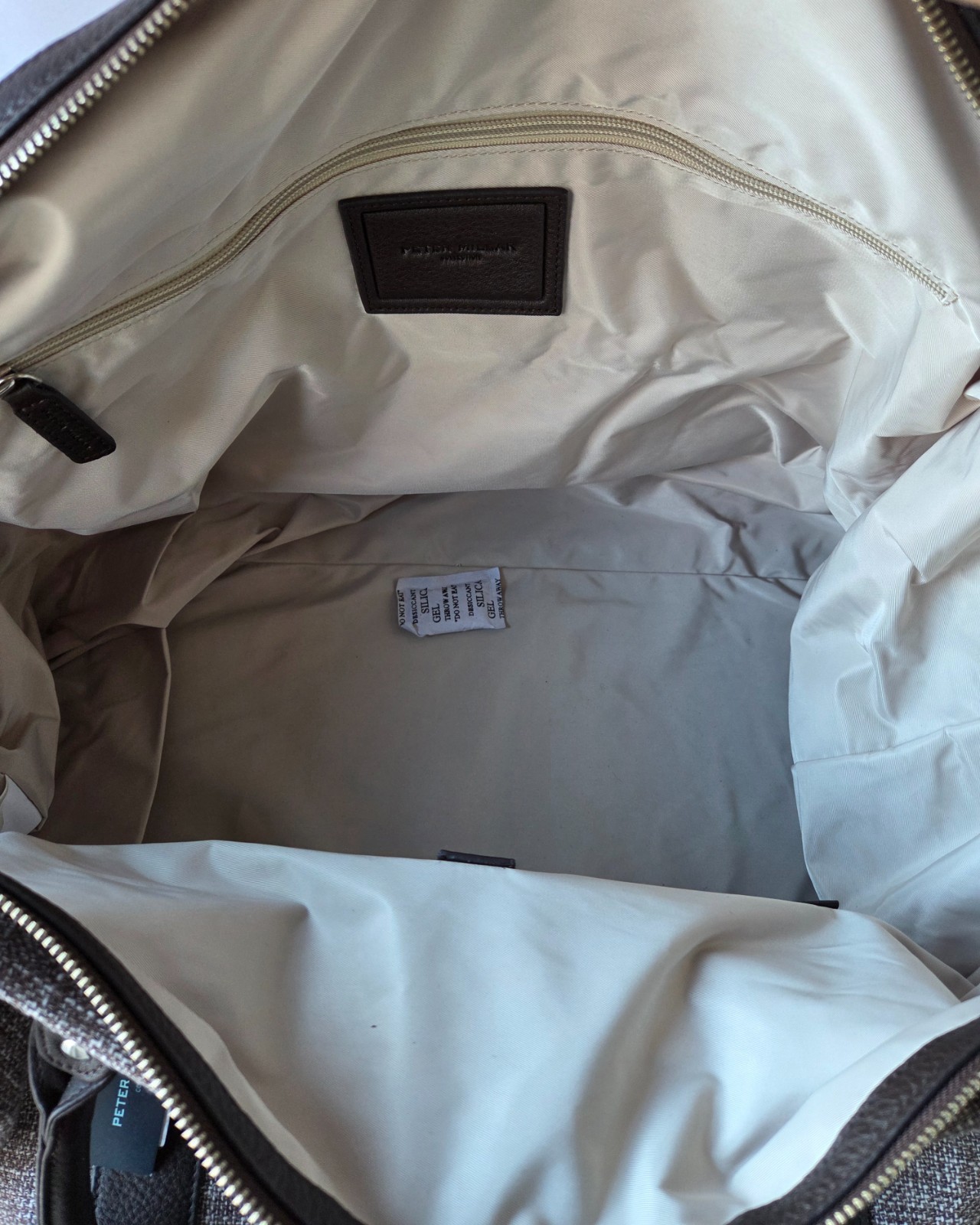 $898 Peter Millar Duffel Bag Leather and Cotton/Linen/Silk Blend – NEW