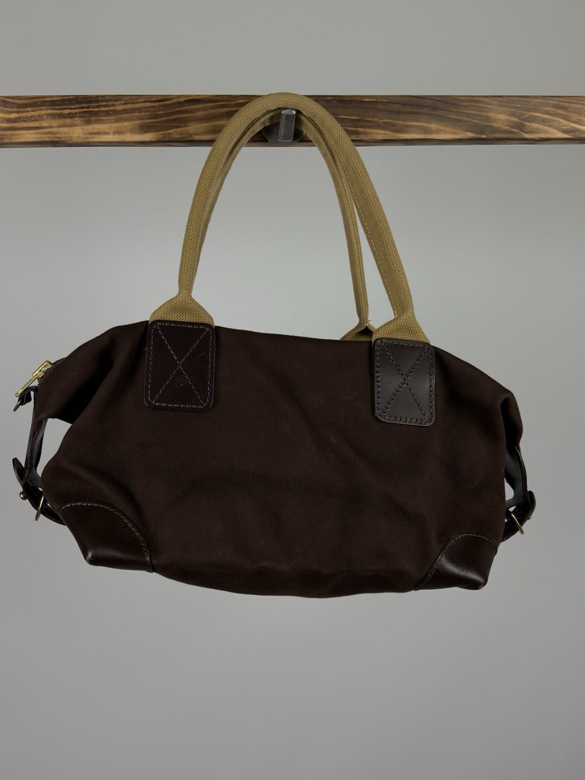 John Chapman Made in England Brown Canvas Duffle Travel Bag