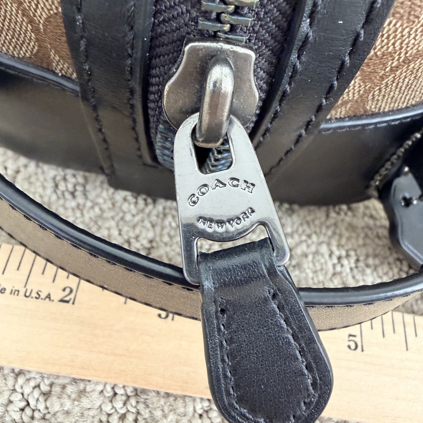 Coach Signature Logo Canvas Brown Black Large Travel Kit CAR19 NWOT $225