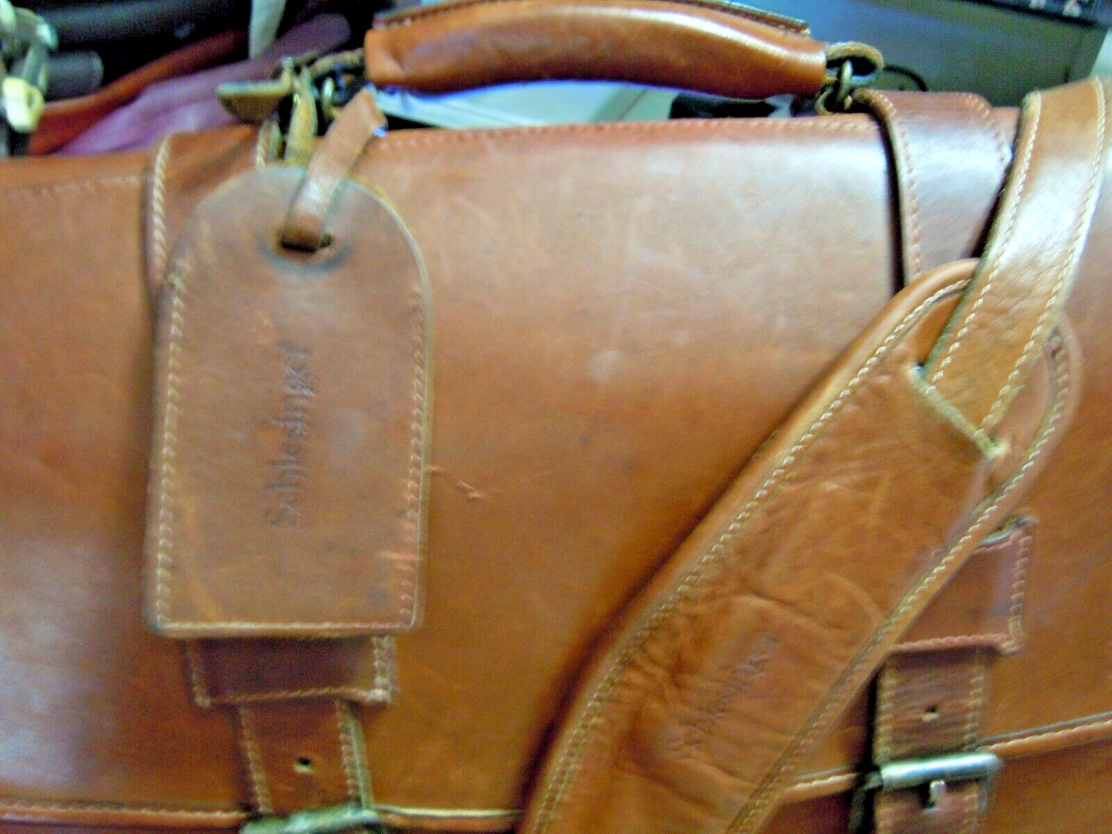 VTG KORCHMAR SCHLESINGER BELTED LEATHER BRIEFCASE USA #7