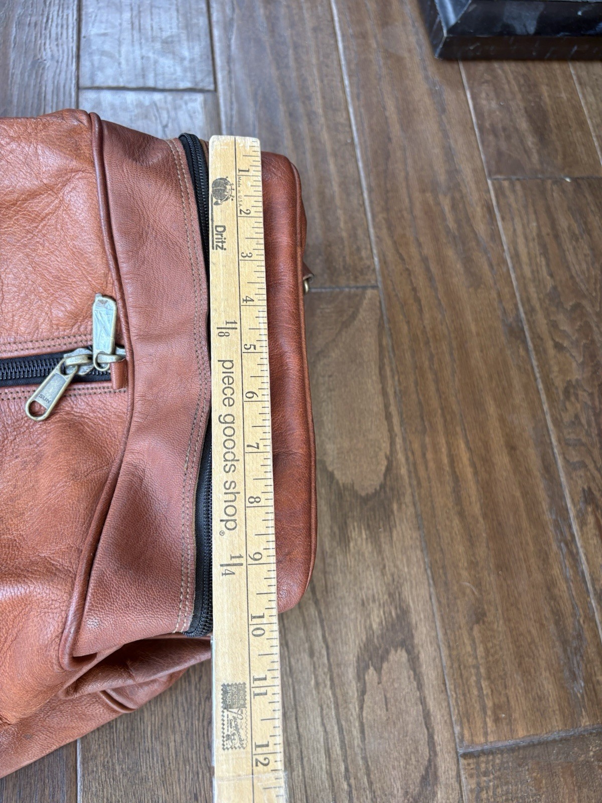 Vintage 80s Large Leather Canvas Lined Duffel Travel Bag, Several Pockets