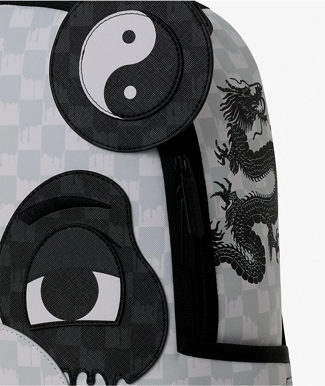 Sprayground Panda Check Backpack🔥New Black Bookbag Large School Bag