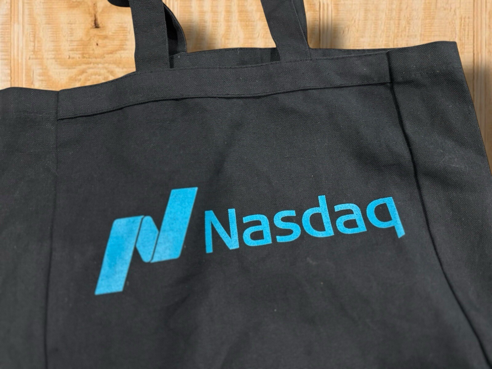 RARE! NASDAQ STOCK MARKET EXCHANGE FINANCE WALL STREET COTTON TOTE BAG