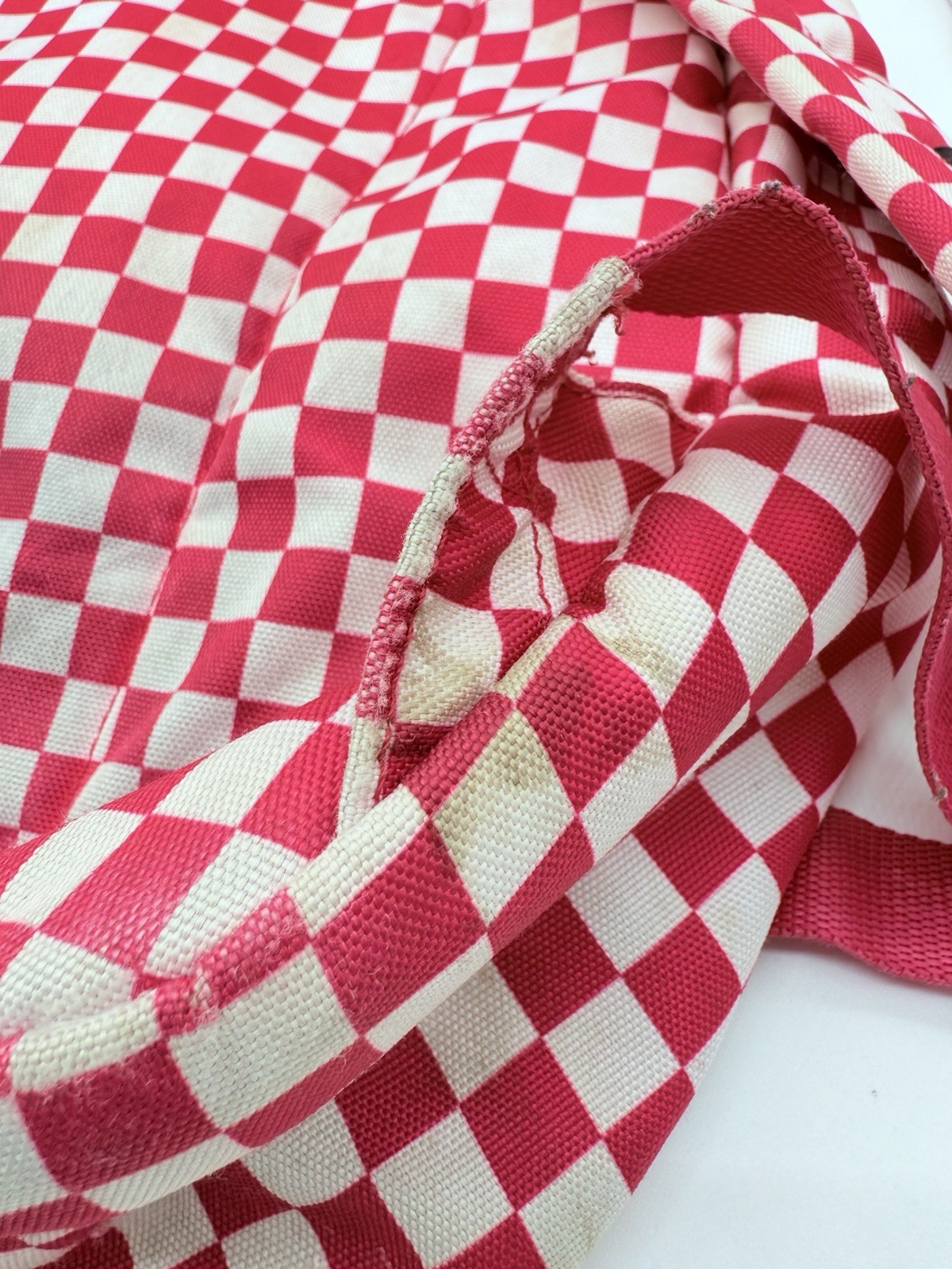 VANS OFF THE WALL Backpack Red White Check School Bag ( See Pictures)