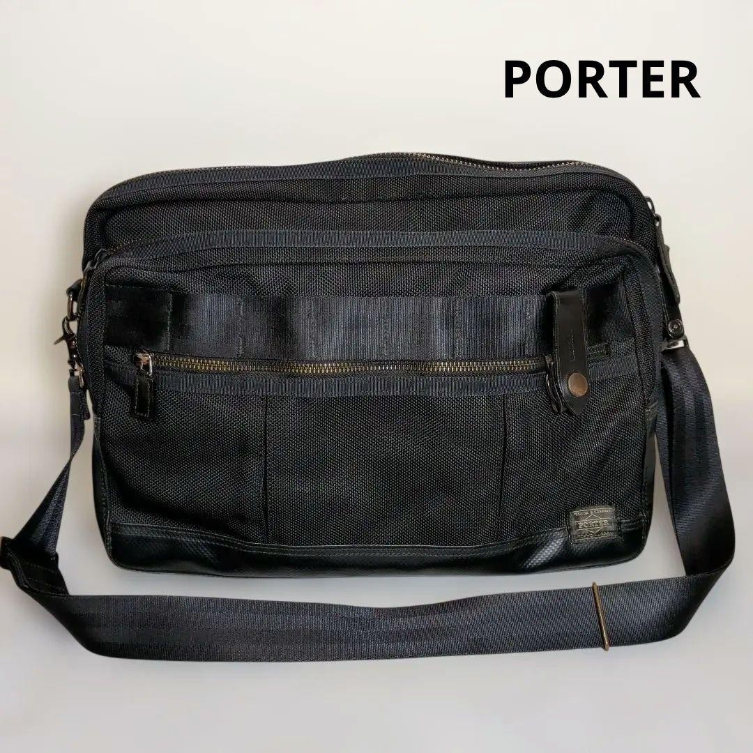 PORTER YOSHIDA HEAT Shoulder Bag Black Authentic made in Japan