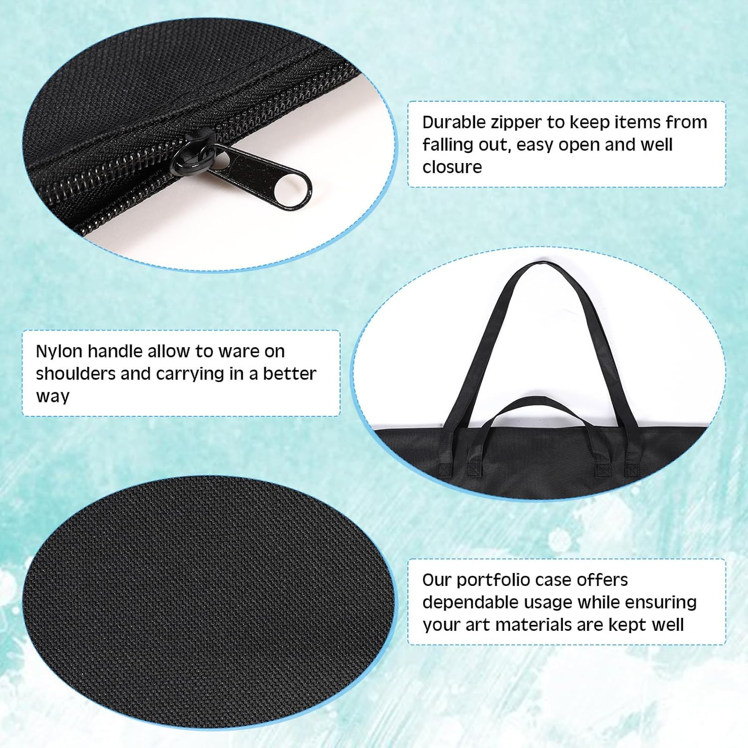 48 x 36 Inch Art Portfolio Bag Large Size Art Supply Bag with Nylon Shoulder Wat