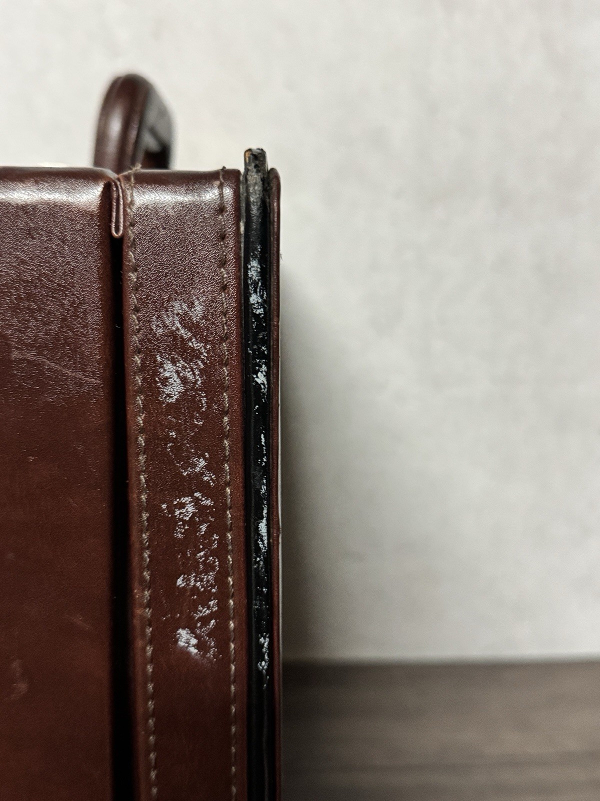 Vintage Reed Genuine Leather Attache Briefcase Locking Brown Executive Case 18”