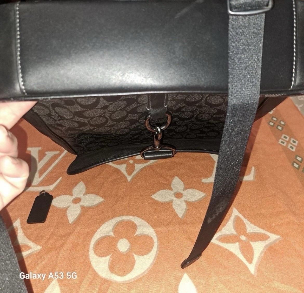 COACH Gunmetal/Charcoal, BLAINE BACKPACK IN SIGNATURE CANVAS/leather CJ575
