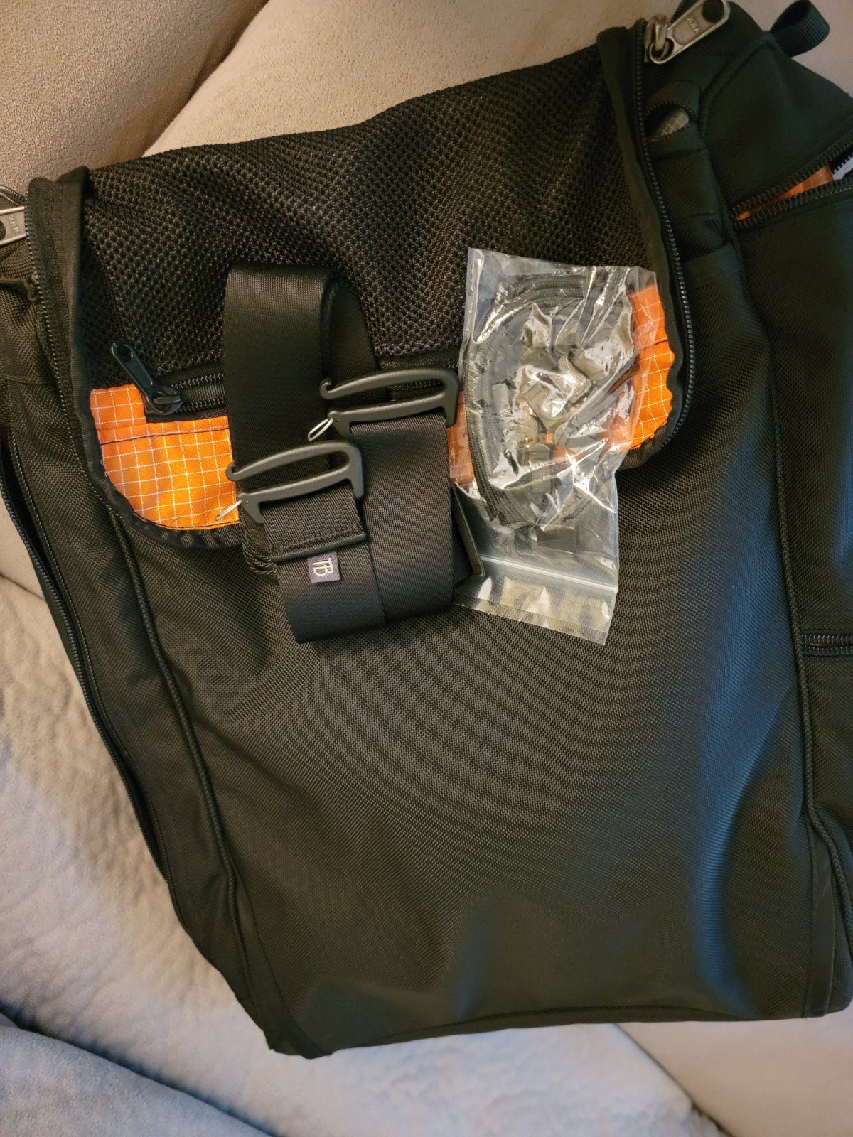 TOM BIHN Cambiata, 21L Daypack, Black Ballistic Colorway, Good for Travel & EDC