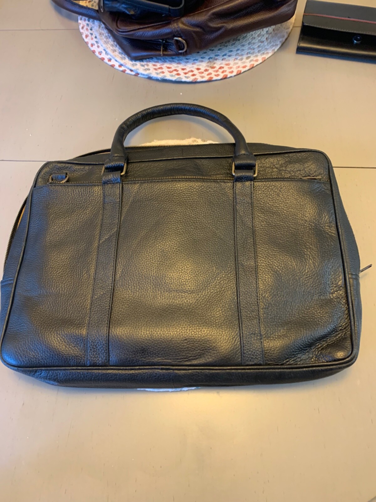 Large Vintage Handmade Leather Bag for Laptop – Brown