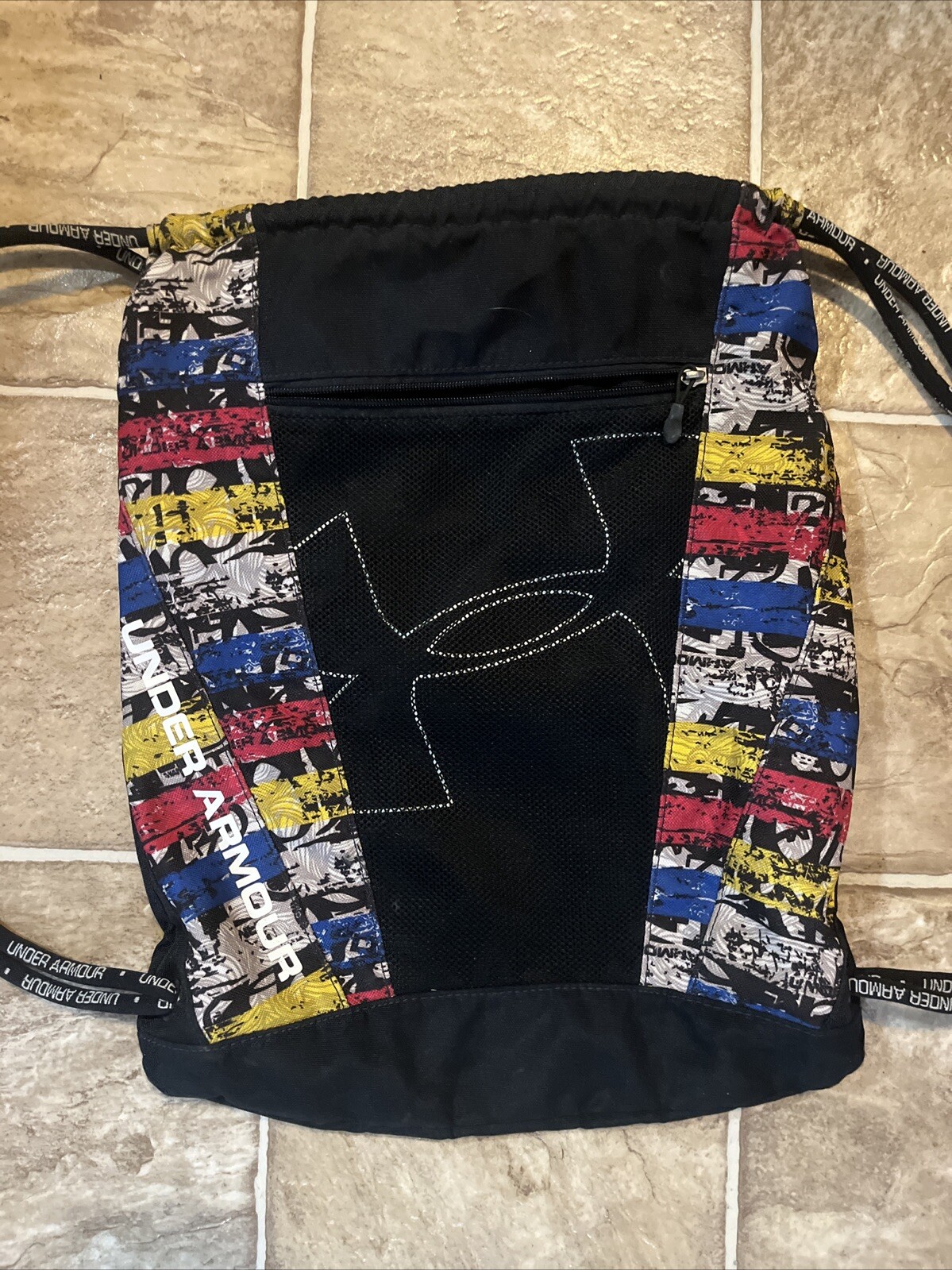 Under armor drawstring bag W/ Mesh Front Pocket Yellow Blue Red Black