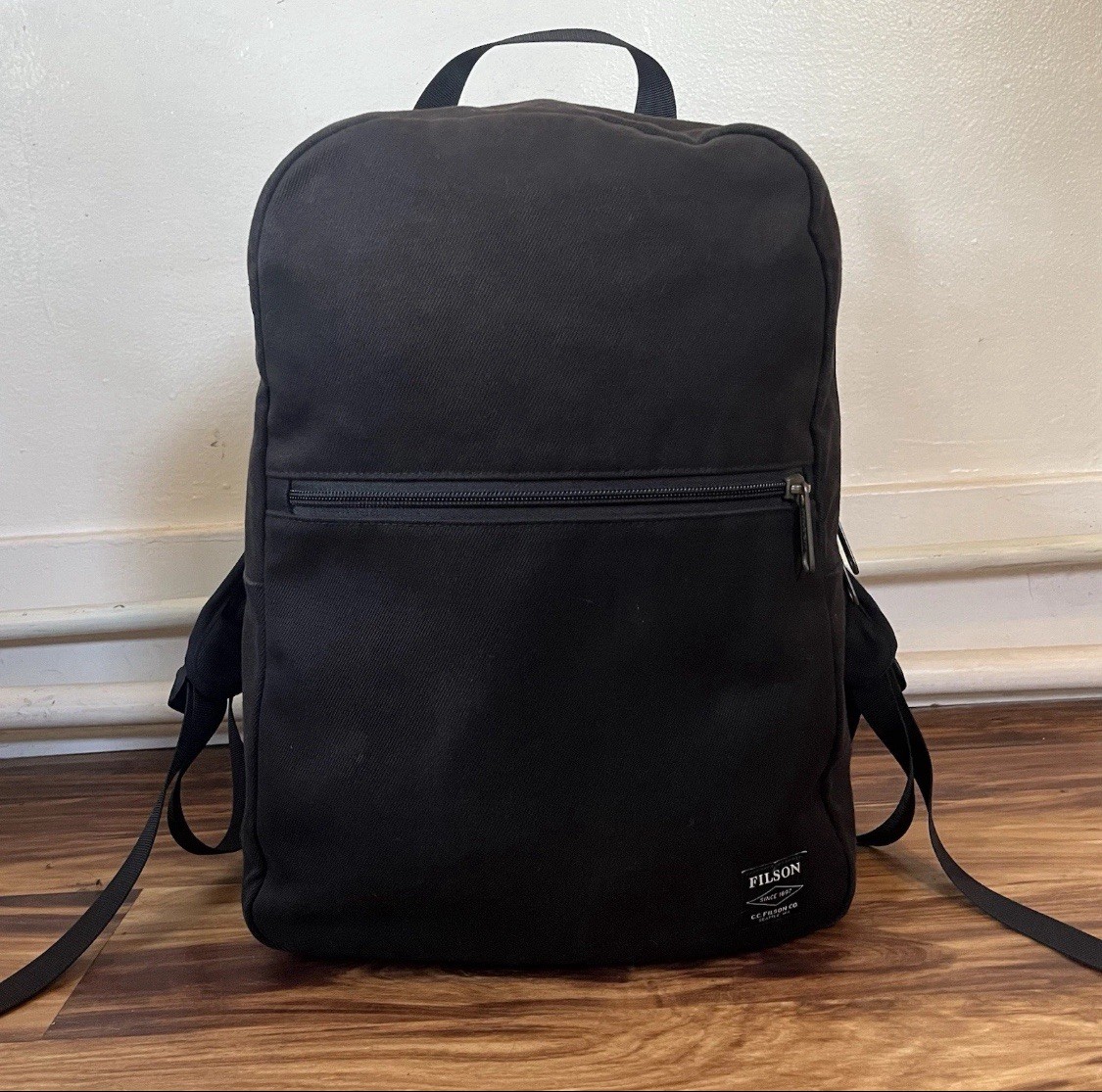 2X Filson Rugged Twill Bandera Backpack | Mackinaw Red & Black Made in USA VG/EX