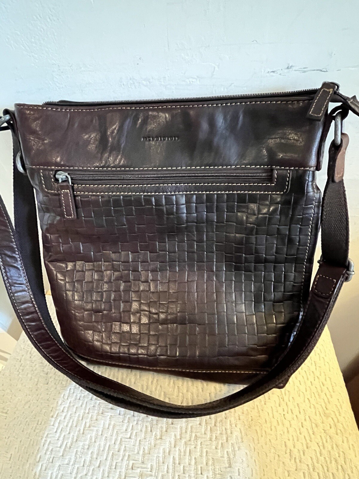 Jack Georges American Brand Buffalo Leather Voyager Crossbody Bag Brown