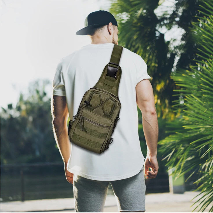 Outdoor Mens Backpack Tactical Sling Shoulder Bag Molle Travel Chest Pack Hiking